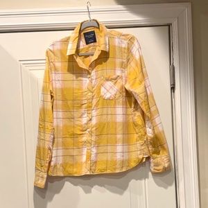 NWT American eagle yellow flannel shirt L